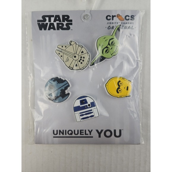 CROCS Other - Crocs Uniquely You Jibbitz Charms StarWars 5 Pack Yoda C3PO R2D2 DeathStarNEW(C)